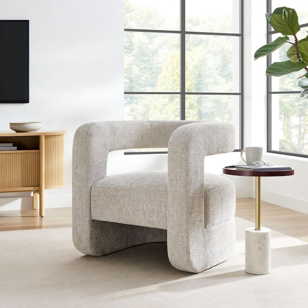Modway Jaylin Chenille Accent Arm Chair in Dove Gray