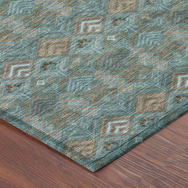 Chantille Machine Washable Indoor/Outdoor Abstract ACN2487 Teal 10 ft. x 14 ft. Area Rug