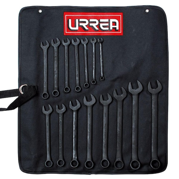 URREA 12-Point Combination Black Finish Wrench Set (15-Piece)
