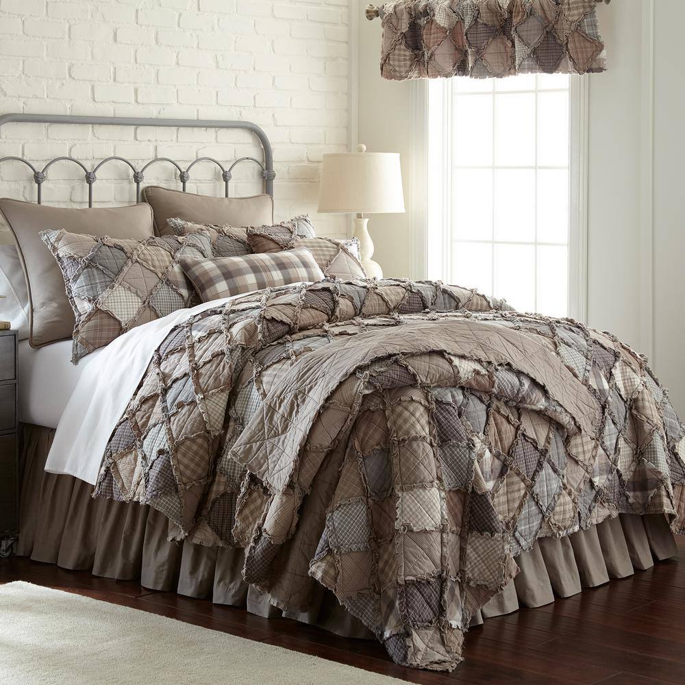 Organic Gray Cotton King Quilt Set - Reversible & Machine Washable