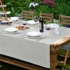 La Classica 70 in. W x 126 in. L Fabric Tablecloth in Dove Gray