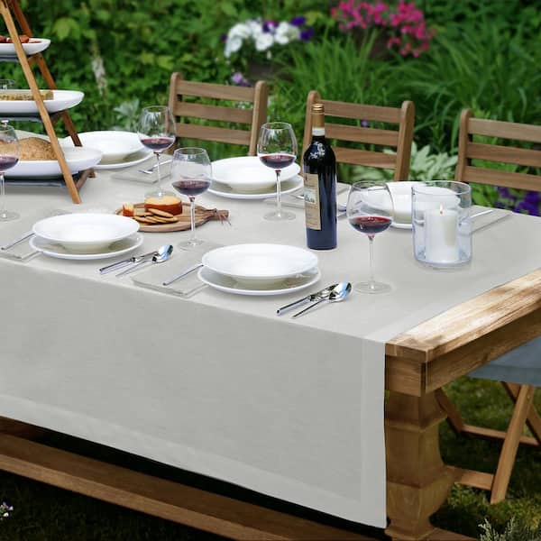 Villeroy & Boch La Classica 70 in. W x 126 in. L Fabric Tablecloth in Dove Gray
