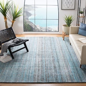 Abstract Blue/Multi 9 ft. x 12 ft. Striped Area Rug