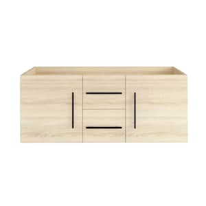 Napa 60 in. W x 20 in. D x 21 in. H Double Sink Bath Vanity Cabinet without Top in White Oak, Wall Mounted