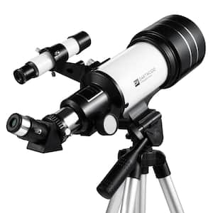 Astronomical Telescope 360-Degree Rotational Telescope - Multiple Eyepieces Included for Different Zoom (Black/White)