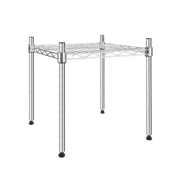 Heavy Duty Shelving Unit, Wire Metal Stackable Storage, 1-Tier Shelf, 15 in. W x 13.8 in. D x 14.6 in. H in Chrome