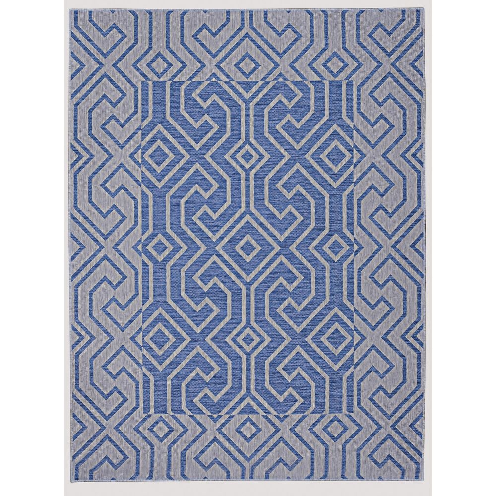 6.5 ft. x 9.5 ft. Blue Geometric Polypropylene Indoor/Outdoor Area Rug price history on PriceWatchPro