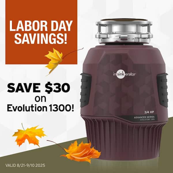 Evolution 1300, 3/4 HP Garbage Disposal, Continuous Feed Food Waste Disposer with EZ Connect Power Cord Kit