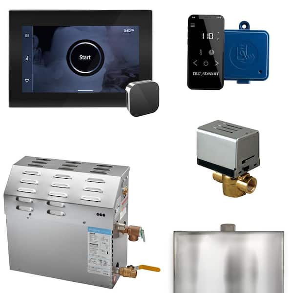 Mr. Steam MS (XButler) 5 kW (6000-Watt) Steam Shower Generator Package with iSteamX Control in Black Polished Chrome