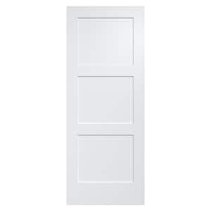 Homestead 34 in. x 80 in. 3-Panel Solid Core White Primed Pine Wood and Manufactured Wood Interior Door Slab