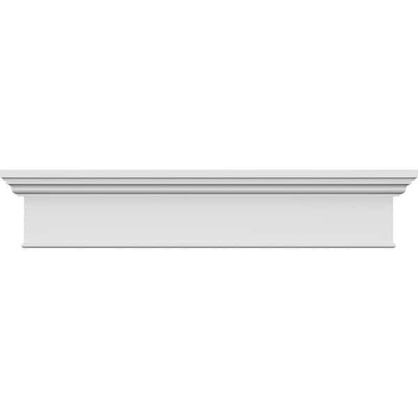 Ekena Millwork Traditional 1 in. x 131 in. x 7-1/4 in. Polyurethane Crosshead Moulding with Bottom Trim