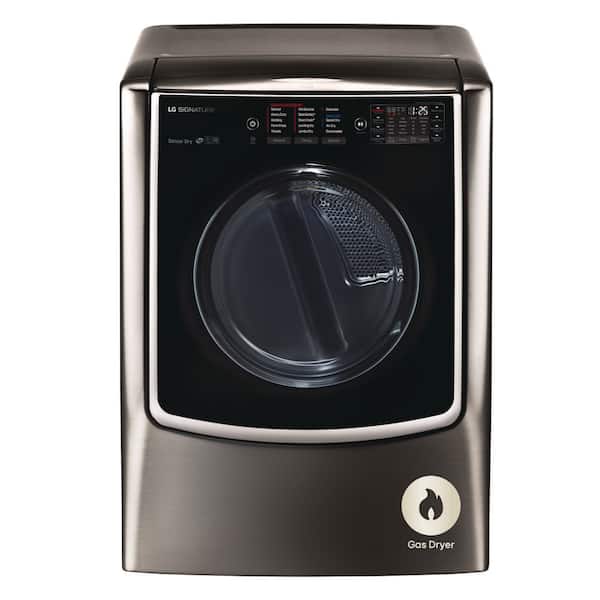 SIGNATURE 9.0 Cu. Ft. Vented SMART Gas Dryer in Black Stainless Steel with Touch Control Panel and TurboSteam