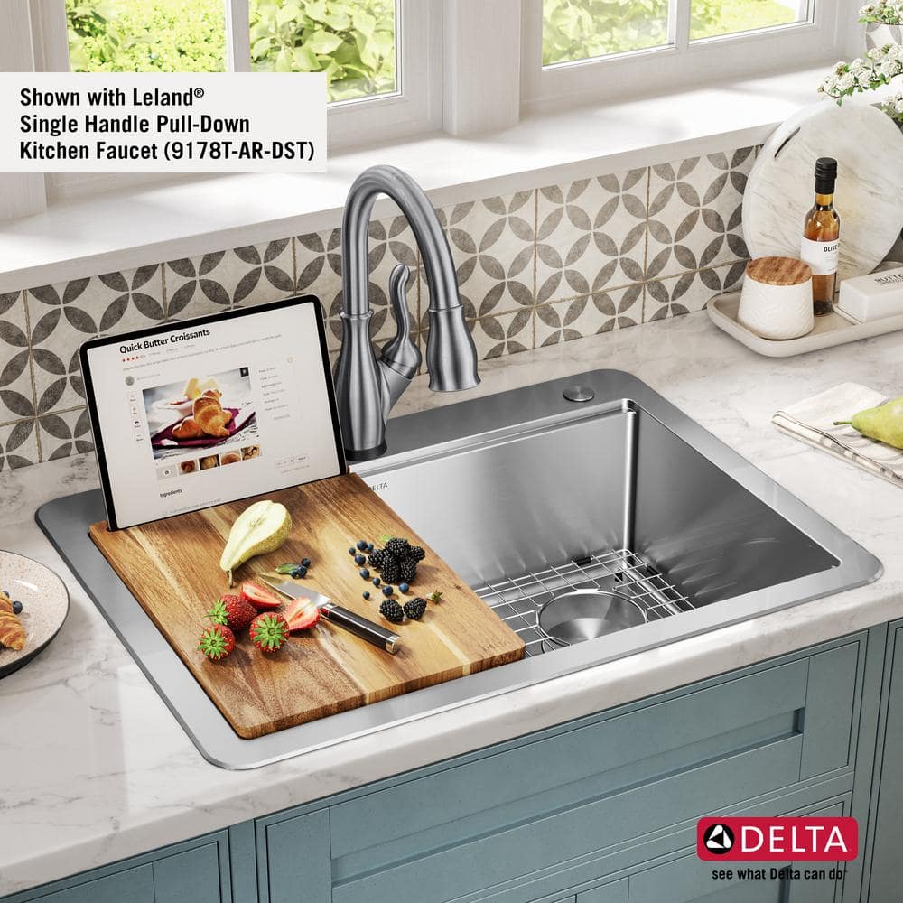 Delta 30" Stainless Steel Single Bowl Workstation Kitchen Sink