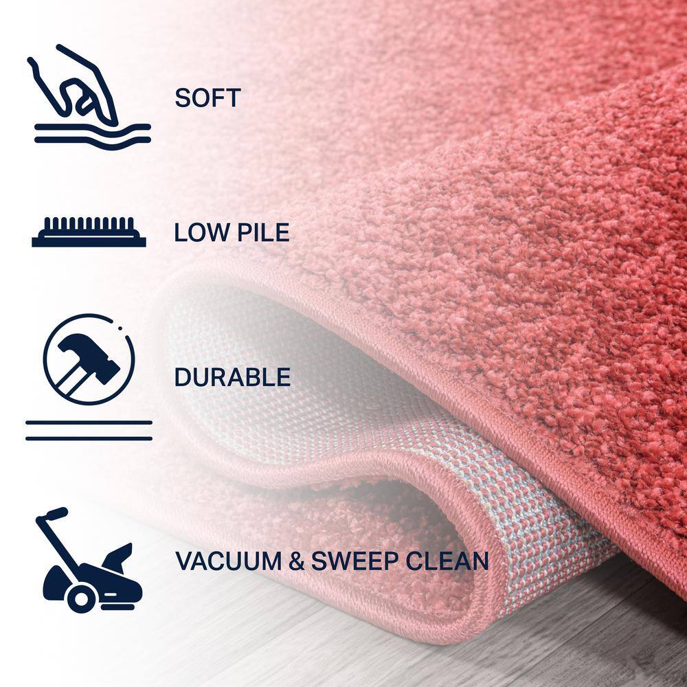 Red Oval Reversible Synthetic Area Rug 6'2" x 9'
