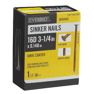 3-1/4 in. x 16D Vinyl Coated Sinker Non-Collated Framing Nails 1 lb. (56-Count)