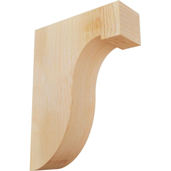 Ekena Millwork 4 in. x 12 in. x 16 in. Douglas Fir Del Monte Rough Sawn Corbel