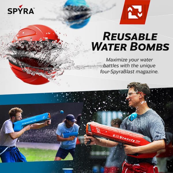 Electric Water Bomb Launcher with LED Display, SpyraGravity, Red