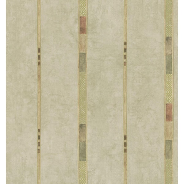 Brewster Kitchen and Bath Resource II Neutral Whimsey Geometric Stripe Wallpaper Sample