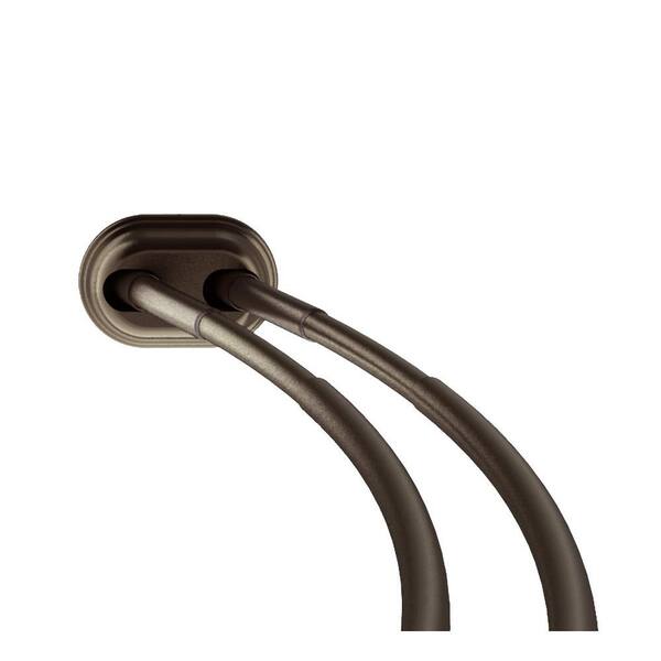 Zenna Home Neverrust 50 In To 72 Aluminum Adjustable Tension Double Curved Shower Rod Bronze 35644hb The Depot - Neverrusttm 72 Adjustable Curved Tension Shower Curtain Rod