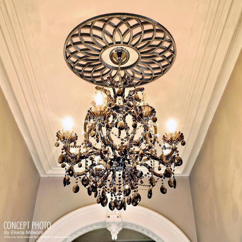 Antiqued Brass 16" Pierced PVC Ceiling Medallion