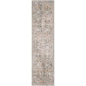 Astra Machine Washable Silver Taupe 2 ft. x 8 ft. Distressed Traditional Runner Area Rug