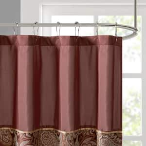 Whitman Burgundy 72 in. Jacquard Shower Curtain