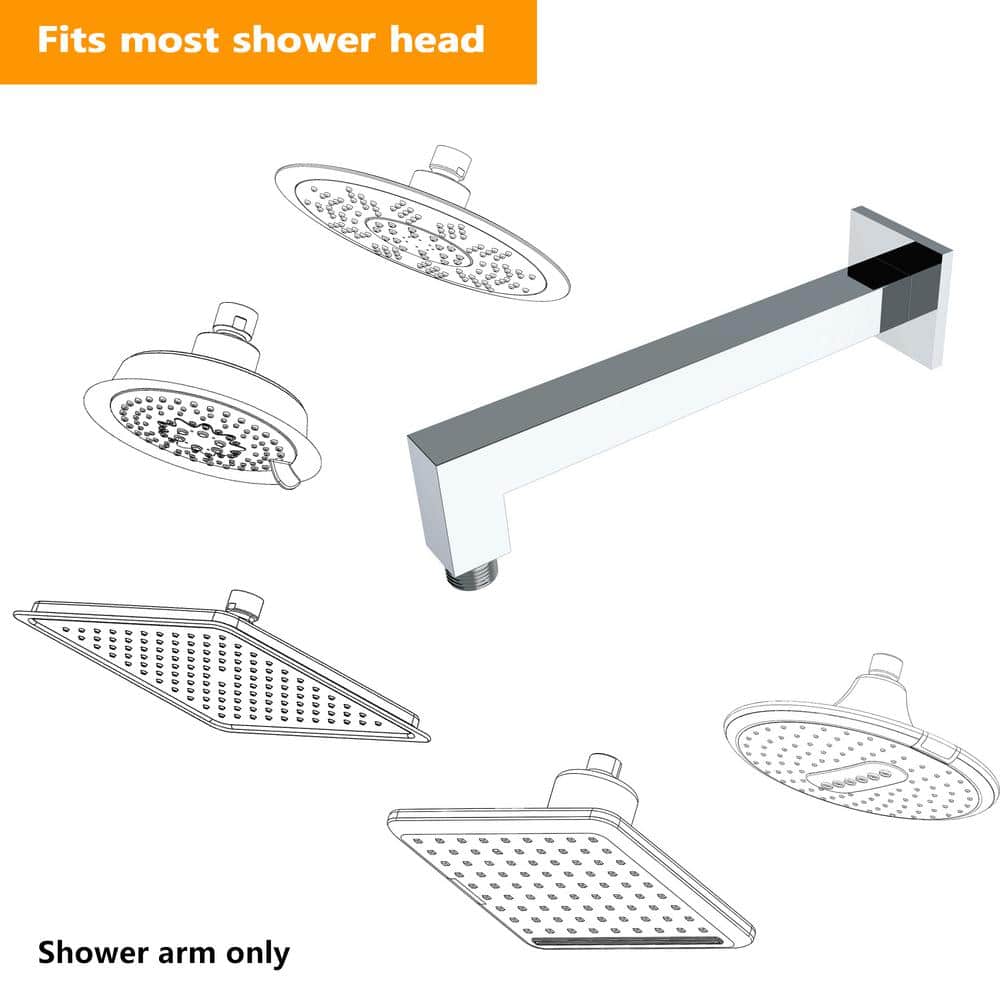 9'' Brushed Nickel Stainless Steel Wall Mount Shower Arm