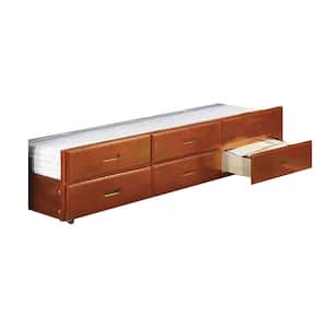 Trundle Oak with 3-Drawers Twin XL Platform Bed