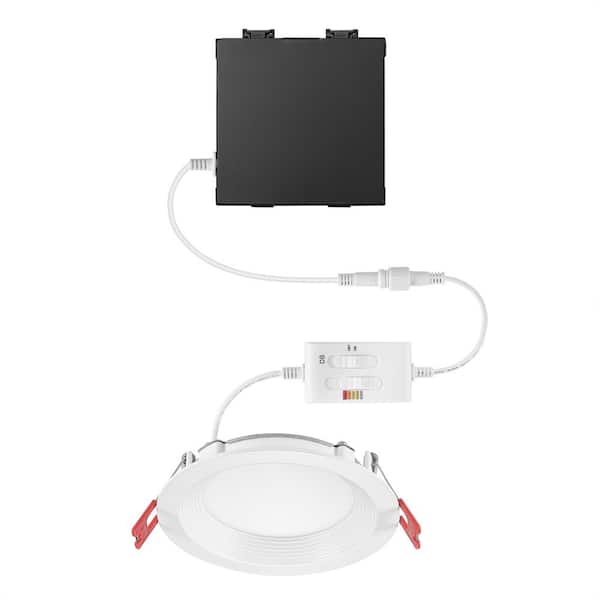 Commercial Electric Elite Series 4 in. LED DuoBright, 3-Level Lumen Select, Baffle Canless Recessed Light, Adjustable CCT