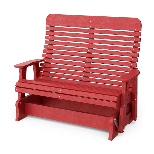 Wildridge Signature 2-Person Cardinal Red Plastic Outdoor Double Glider