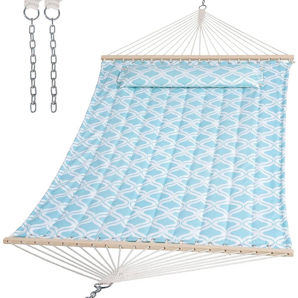 12 ft. Double Tree Hammock with Hardwood Spreader Bar, Extra Large Soft Pil