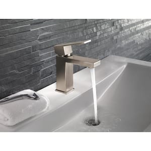 Modern Single Hole Single-Handle Bathroom Faucet in Stainless