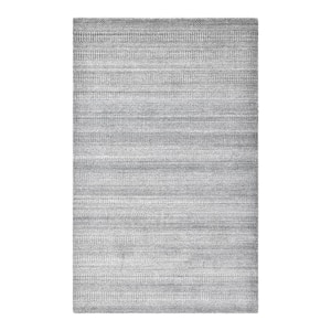 Sanam Contemporary Solid Gray 8 ft. x 10 ft. Hand Loomed Area Rug