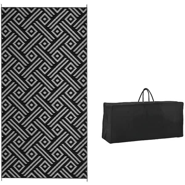 COOLSHARK 9 ft. x 18 ft. Waterproof Outdoor Patio Rug Indoor Large Reversible Area Rugs with Carry Bag, for Yard, Picnic, Beach
