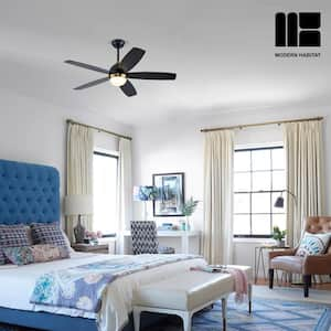 WhisperBloom 52 in. Indoor Satin Brass Ceiling Fan with LED Light Bulbs and Remote Control