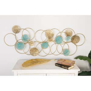 16 in. x 48 in. Rose Gold Metal Contemporary Abstract Wall Decor