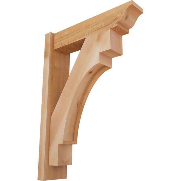 Ekena Millwork 6 in. x 28 in. x 20 in. Western Red Cedar Merced Traditional Smooth Outlooker