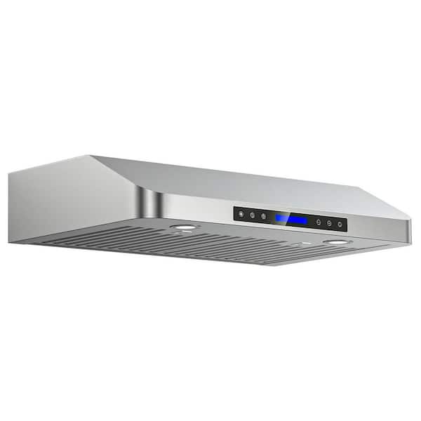 30 in. 400 CFM Ducted Under Cabinet Range Hood with 3-Venting Options, Remote, Touch Control LCD in Stainless Steel