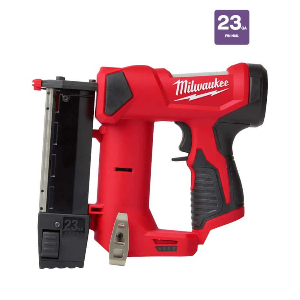Milwaukee M12 12-Volt 23-Gauge Lithium-Ion Cordless Pin Nailer (Tool-Only)  2540-20 - The Home Depot