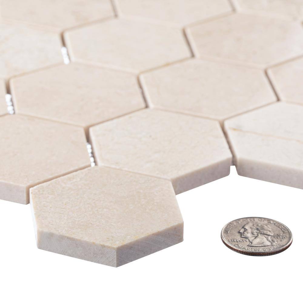 Latte Hexagon Marble Honeycomb Mosaic Tile Sheet