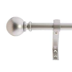 Classic Ball 26 in. - 48 in. Adjustable Curtain Rod 5/8 in. in Dark Nickel with Finial