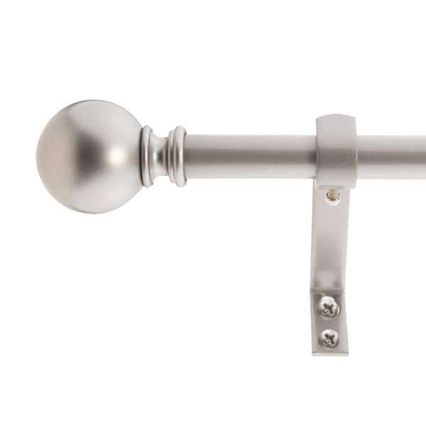 Decopolitan 5/8" Classic Ball Curtain Rod 48-86" Dark Nickel