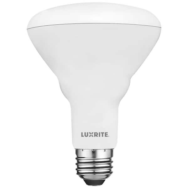 LUXRITE 65-Watt Equivalent BR30 Dimmable LED Light Bulbs 8.5W 3500K Natural White, 650 Lumens, Damp Rated, E26 Base