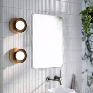 20 in. W x 30 in. H Silver Vanity Rectangle Wall Mirror Aluminum Alloy Frame Bathroom Mirror