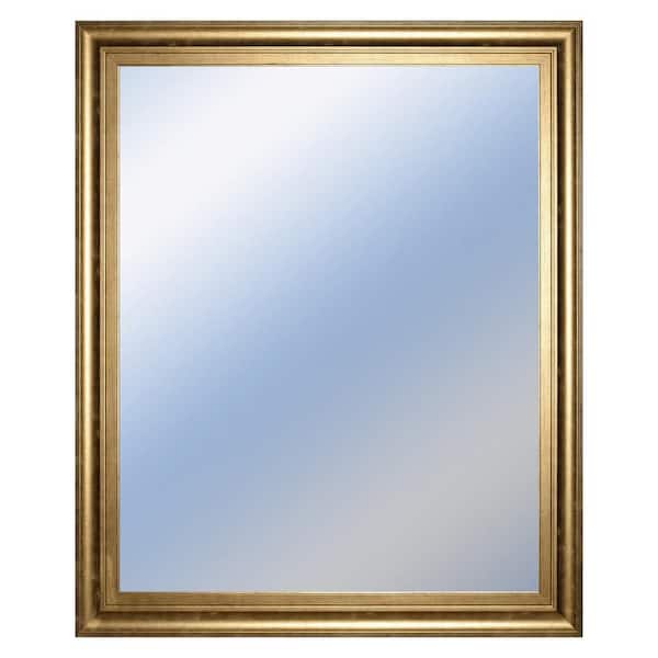 Medium Rectangle Brown Modern Mirror (34 in. H x 40 in. W)