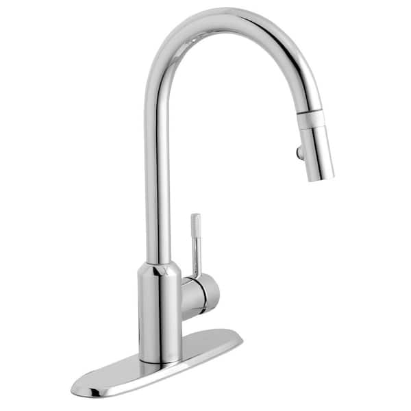 Glacier Bay Axel Single-Handle Pull-Down Sprayer Kitchen Faucet in Polished Chrome