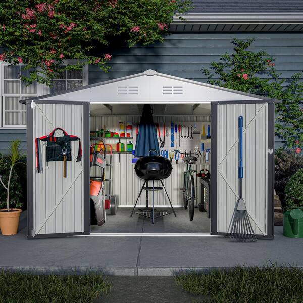 10 ft. W x 8 ft. D Metal Outdoor Storage Shed,All Weather Tool