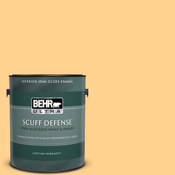 BEHR ULTRA 1 gal. #300B-5 Honey Bird Extra Durable Semi-Gloss Enamel Interior Paint & Primer