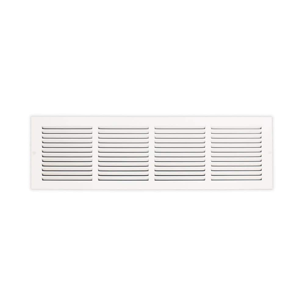 Everbilt 24 in. x 6 in. Steel Return Air Grille in White 71-12406WH ...