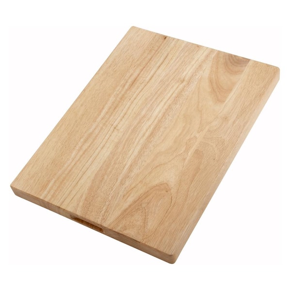 Winco 18 in. x 12 in. Rectangular Wood Cutting Board